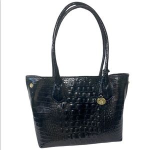 Brahim Black Glossy Leather Anytime Tote